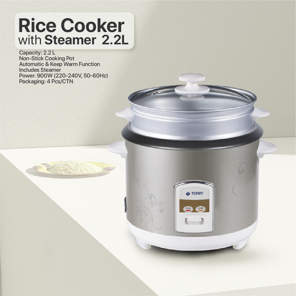 2.2L Rice Cooker with Steamer