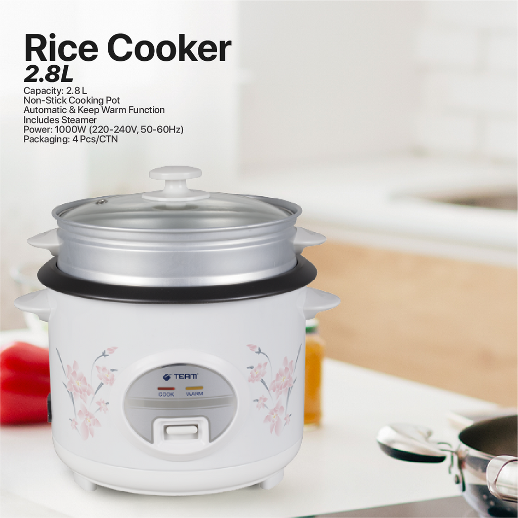 2.8L Rice Cooker with Steamer