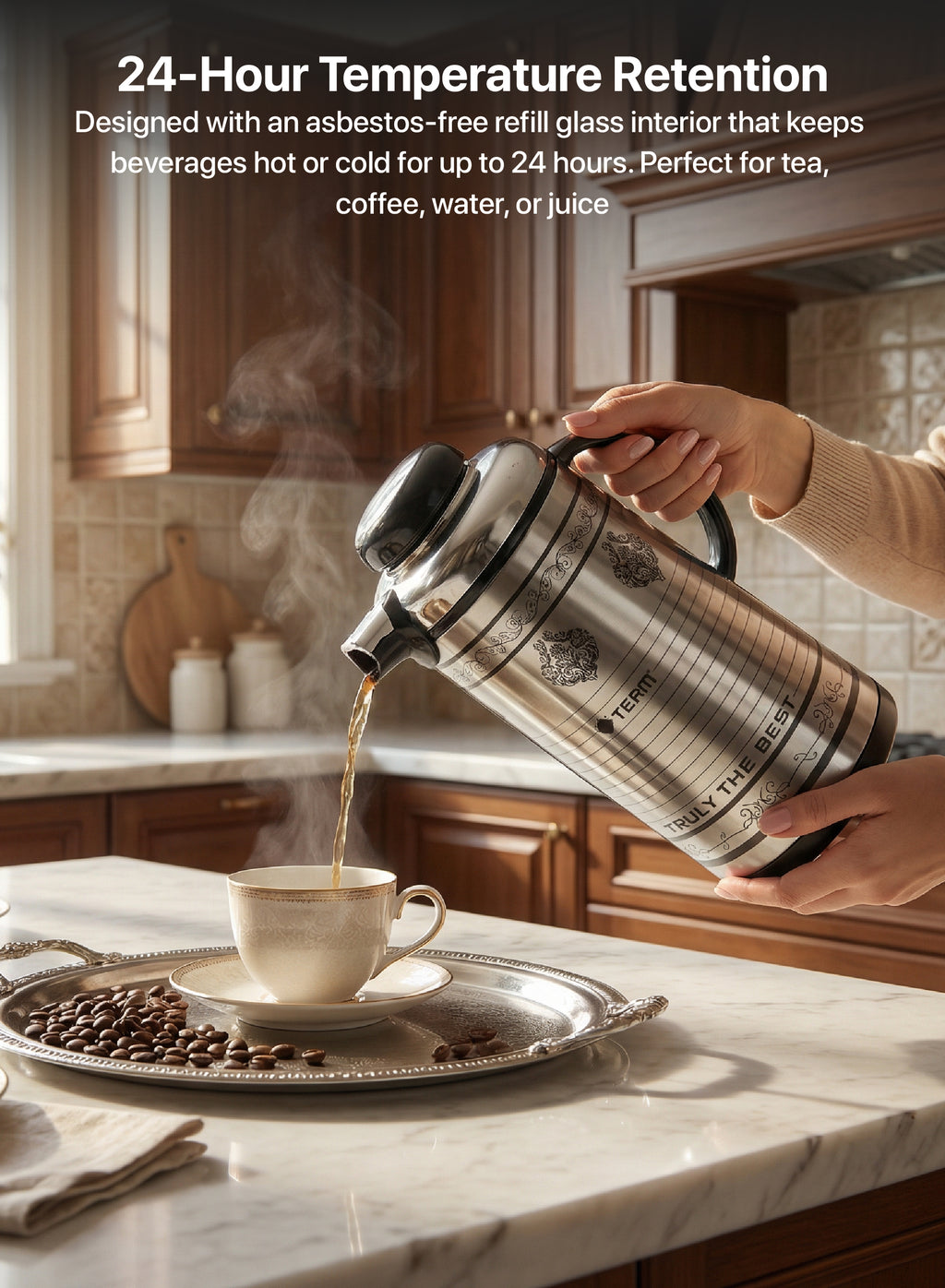 Vacuum Flask SS 1L With Glass Refill