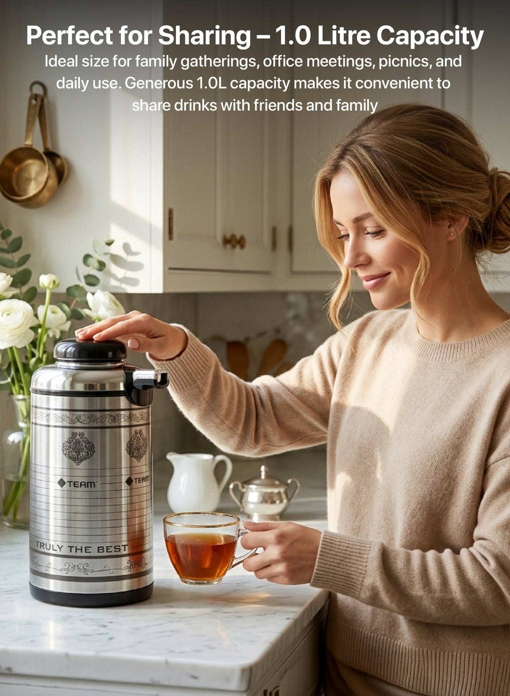 Vacuum Flask SS 1L With Glass Refill