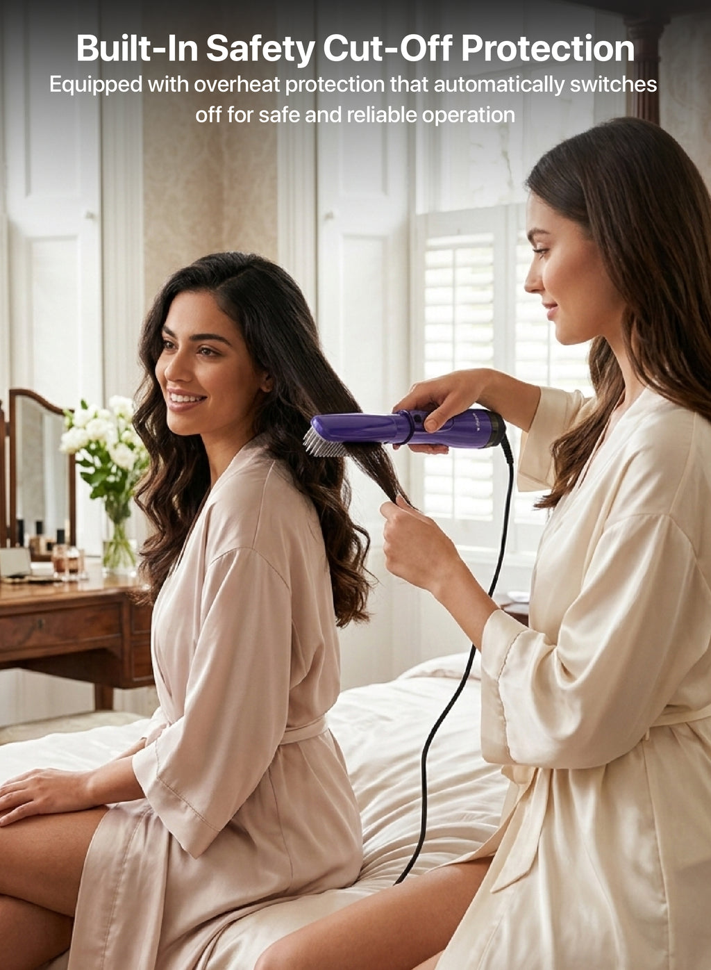 2‑in‑1 Hot Air Brush & Hair Styler – 800W Blow Brush with Cool Function
