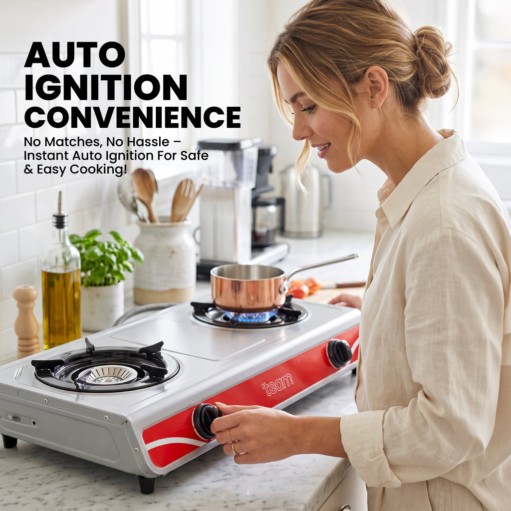 2 Burner Gas Cooker with Auto Ignition
