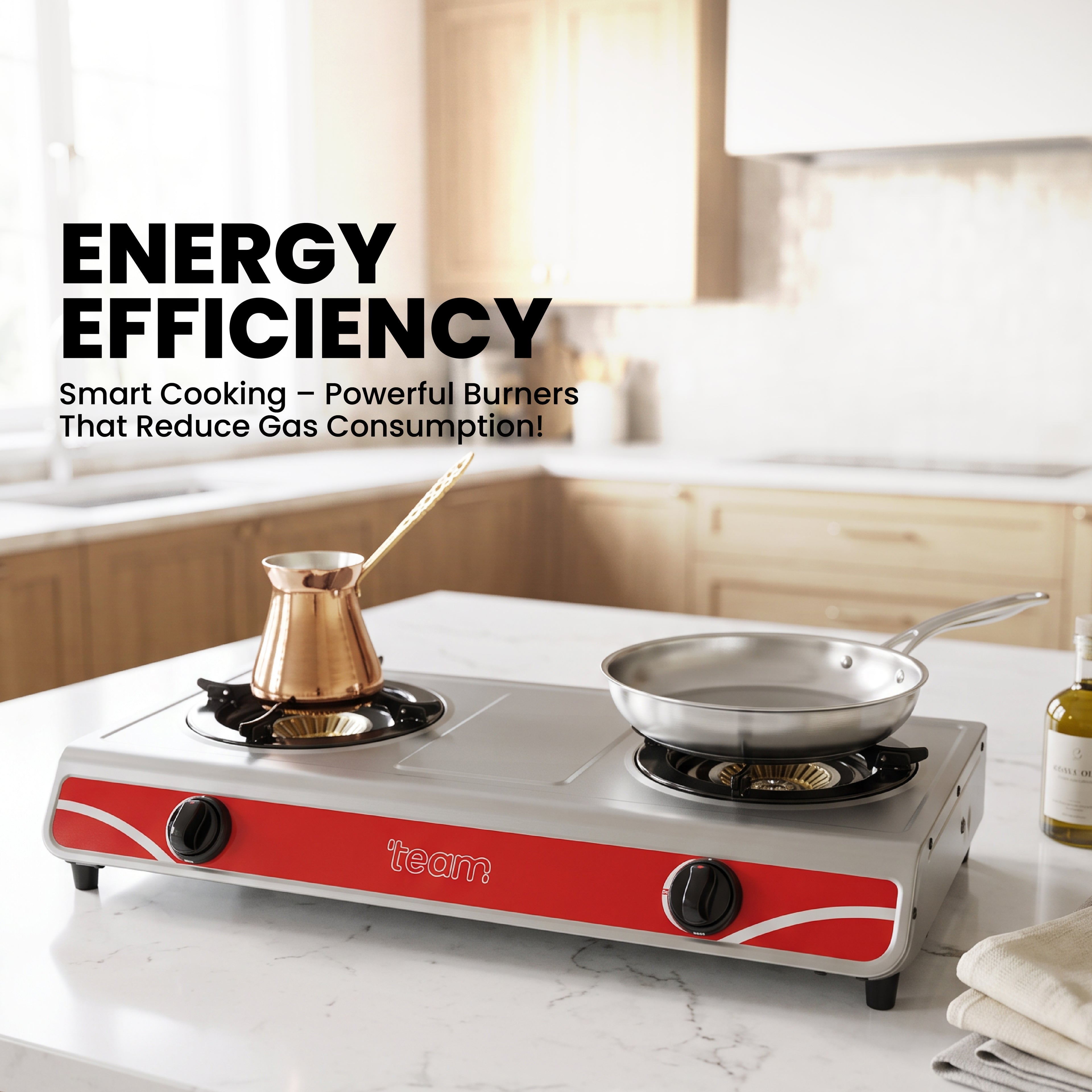 2 Burner Gas Cooker with Auto Ignition