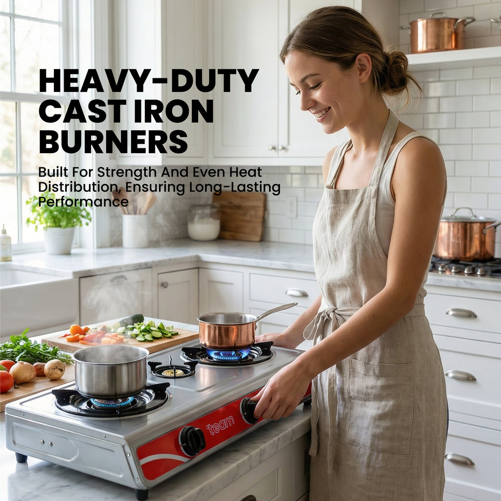 Gas Cooker Non-Stick Triple Burner