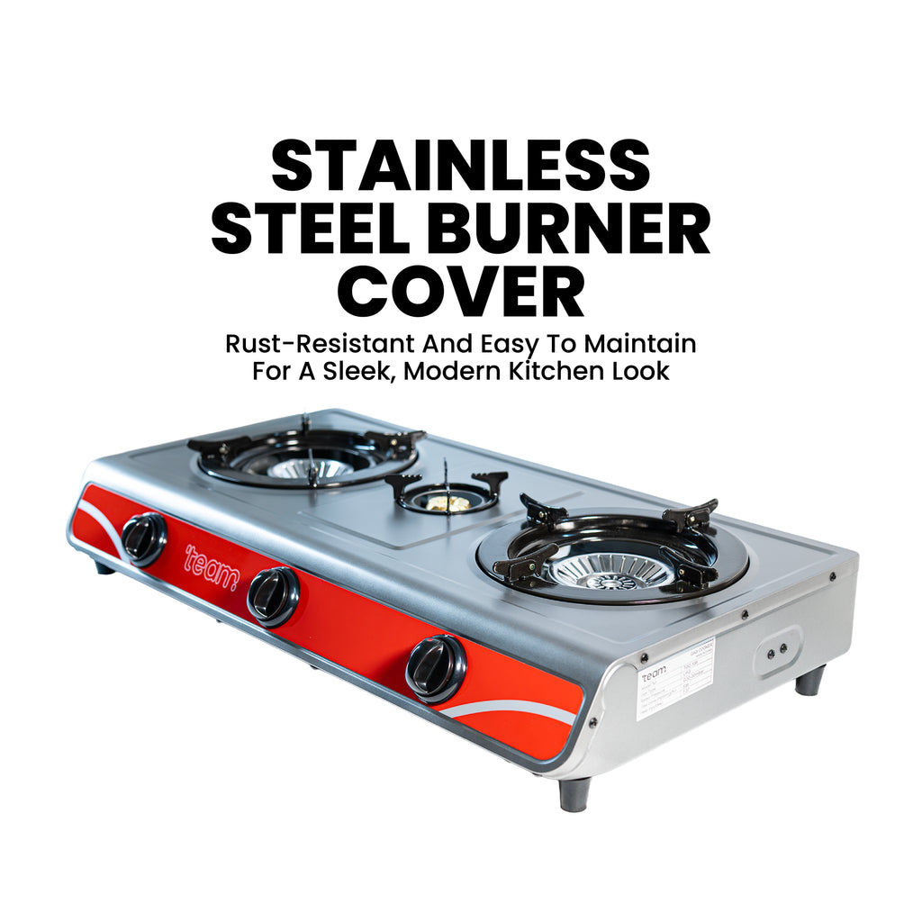 Gas Cooker Non-Stick Triple Burner