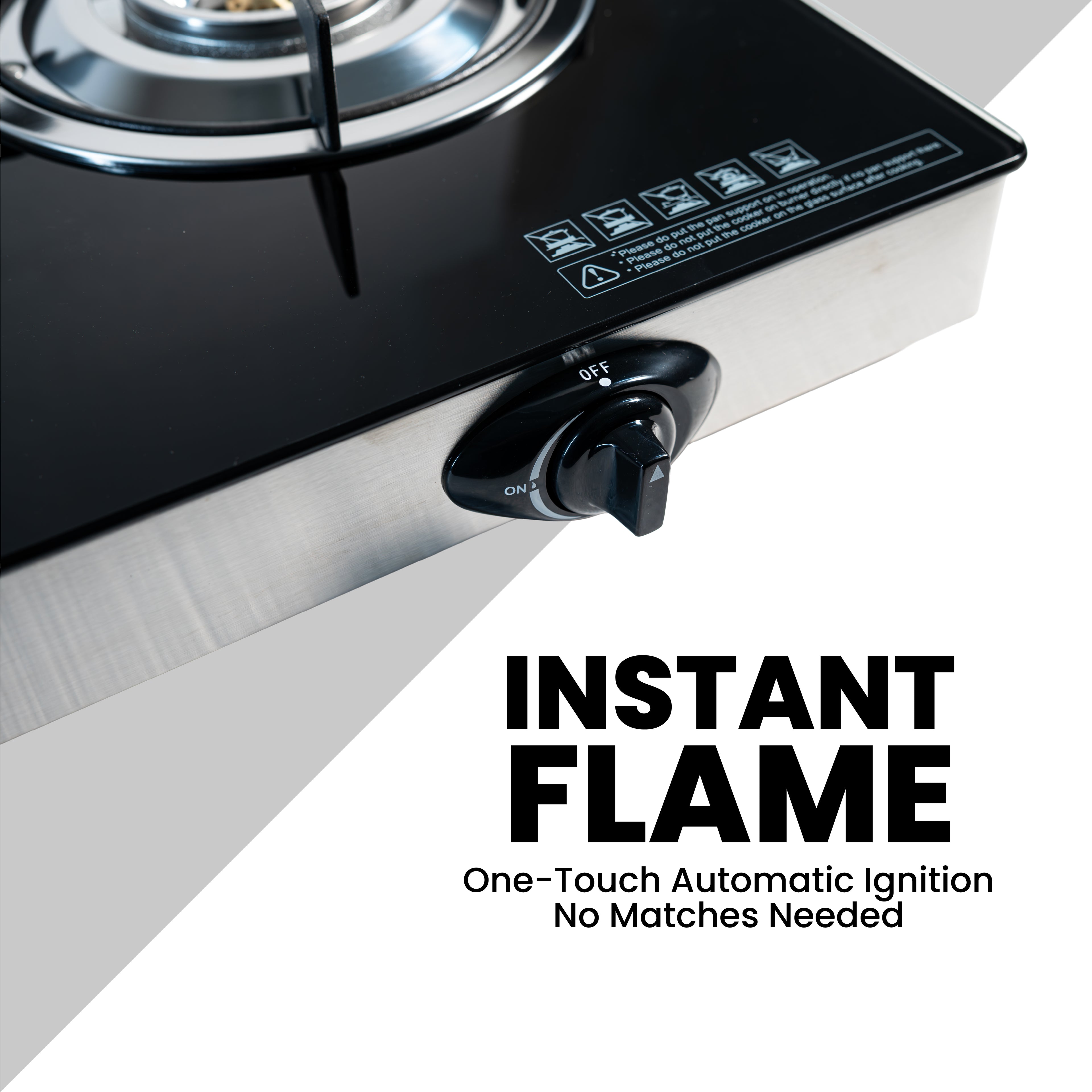 Gas Cooker Double Glass Top