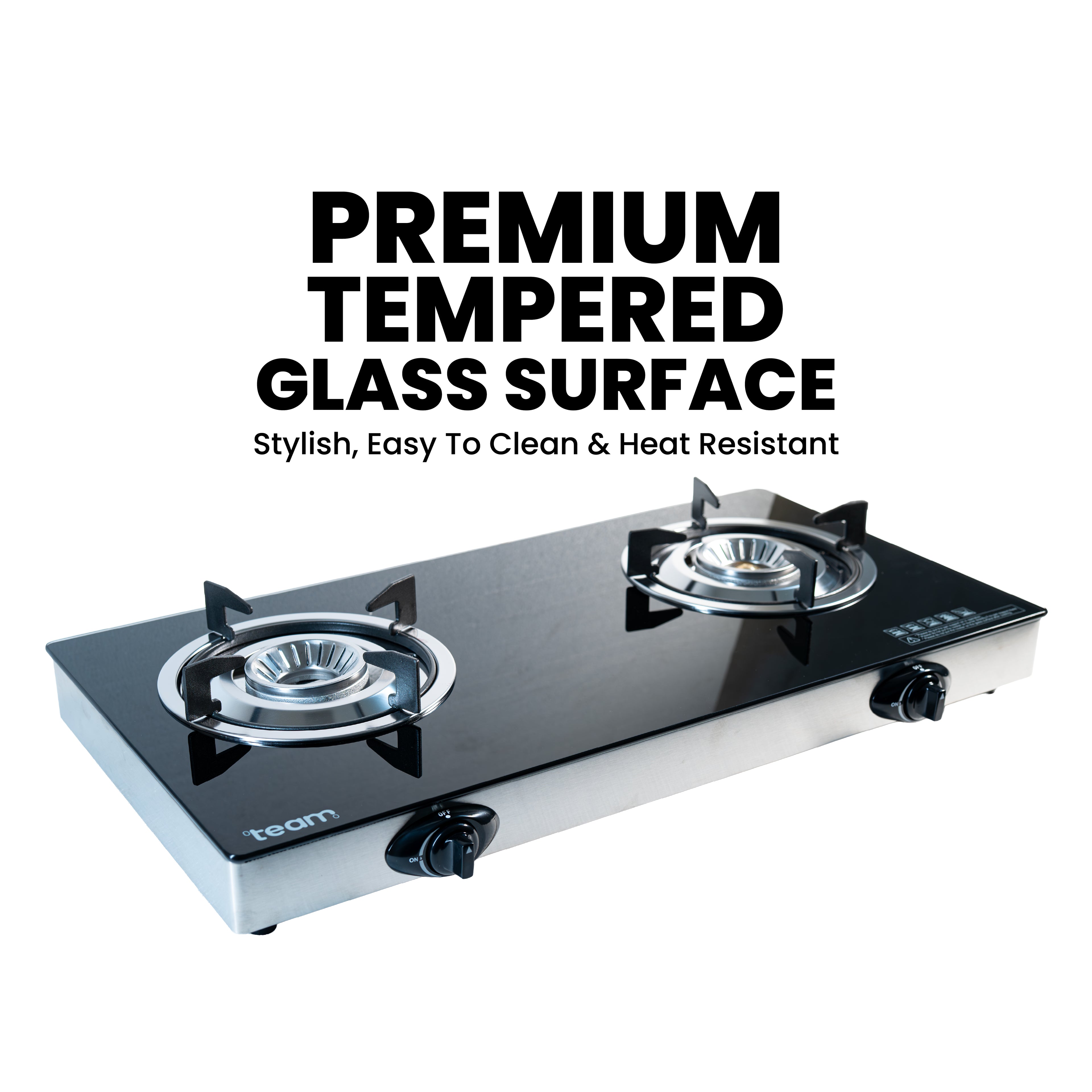 Gas Cooker Double Glass Top