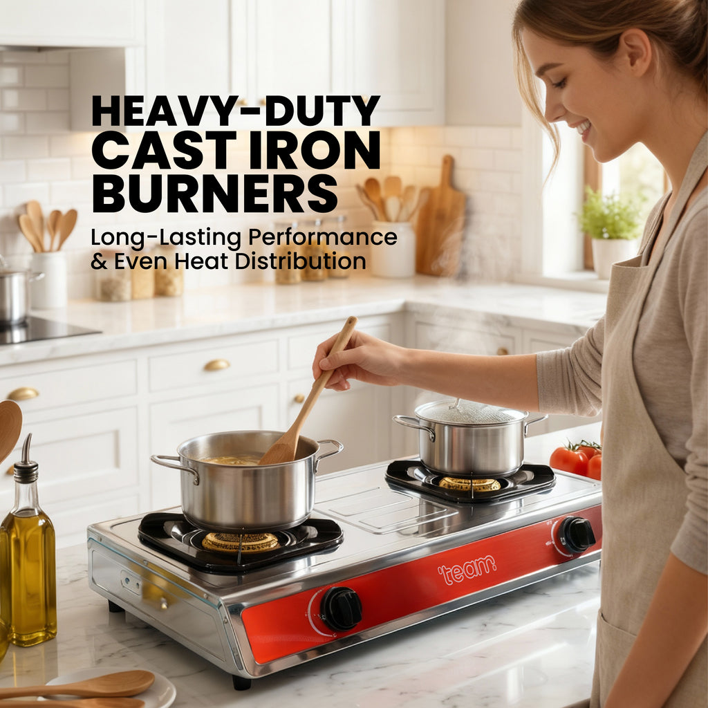 Stainless Steel Double Burner Gas Stove