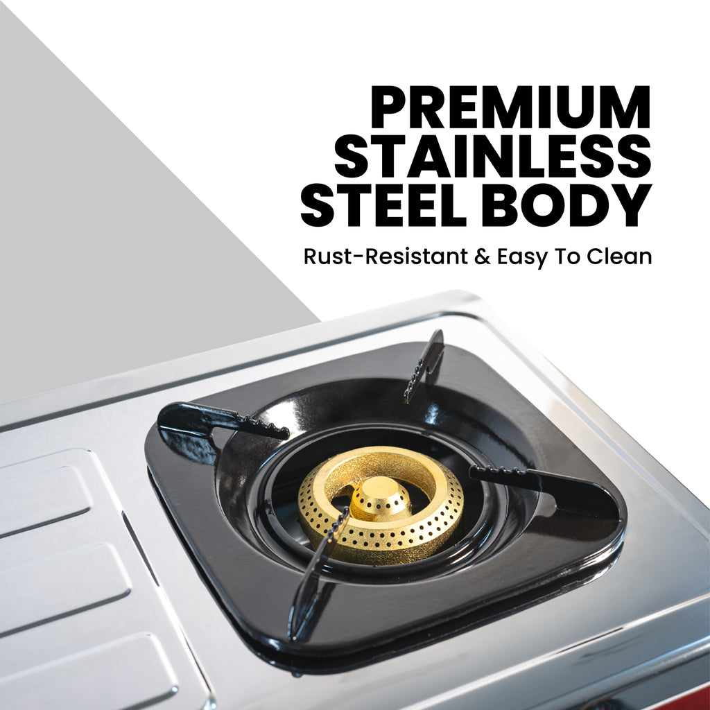Stainless Steel Double Burner Gas Stove