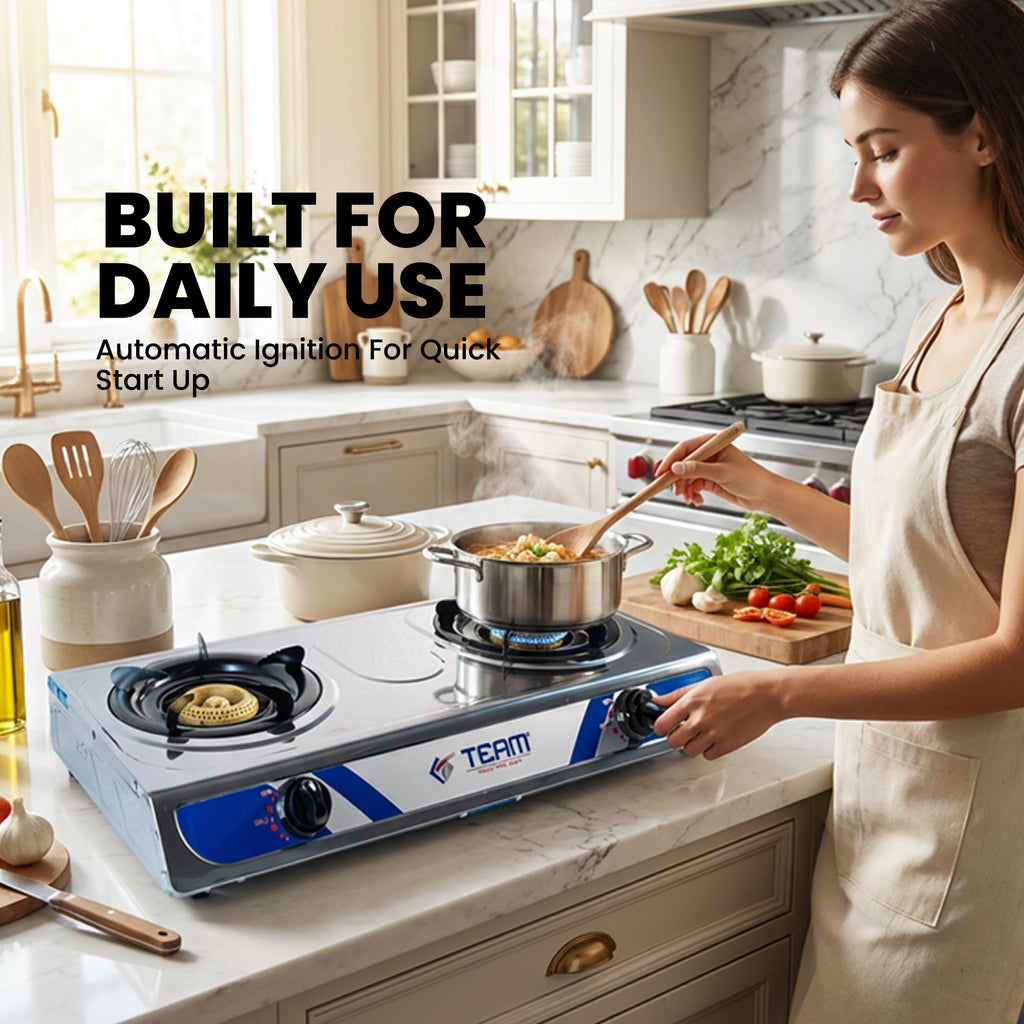 Staineless Steel 2-Burner Stove