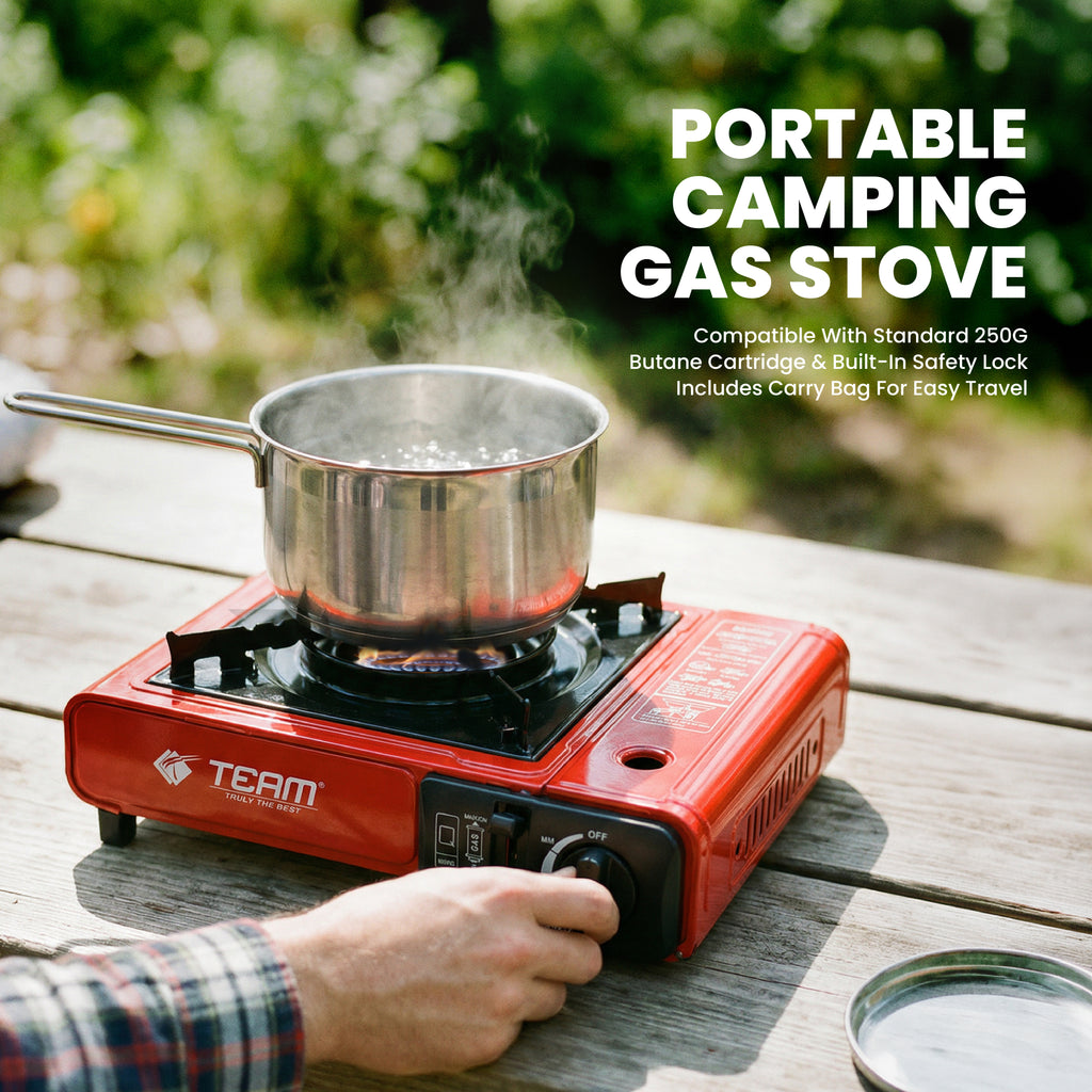 Portable Camp Gas Stove Red