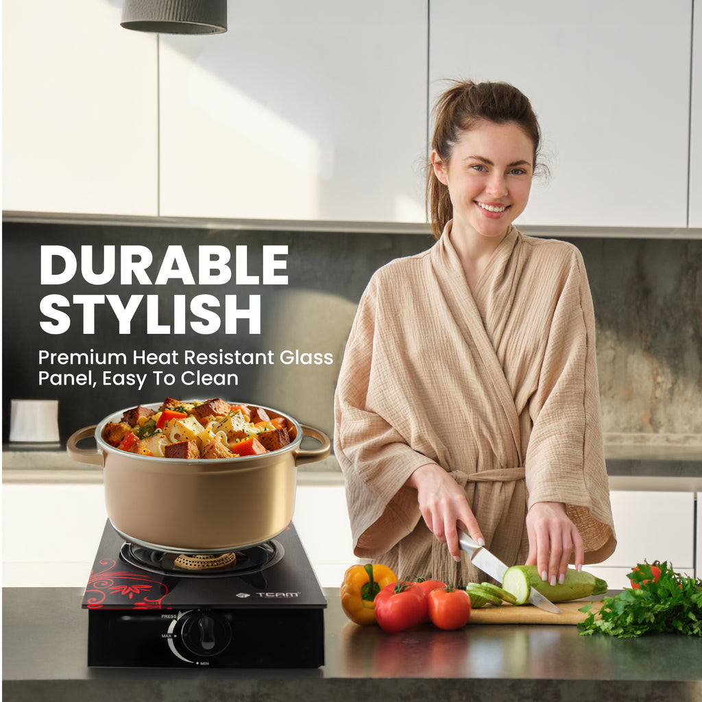 Single Burner Glass Top Gas Stove