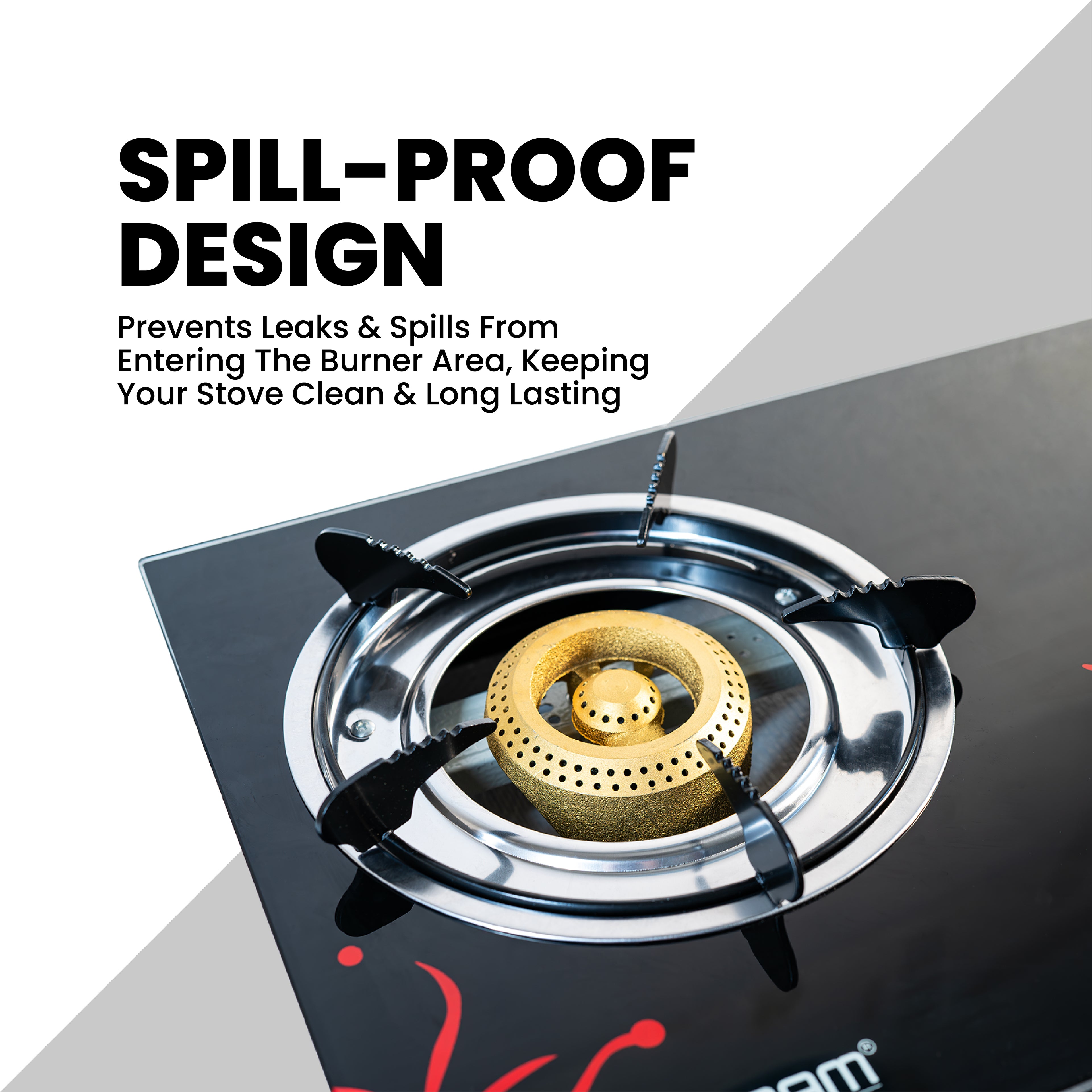 2 Burner Glass Top Gas Stove