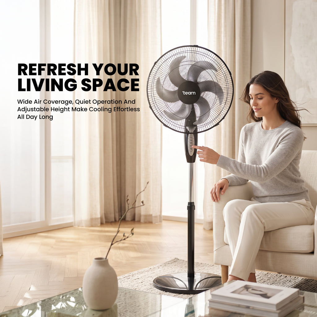 16 Inch Stand Fan with Remote Control | 3 Speed