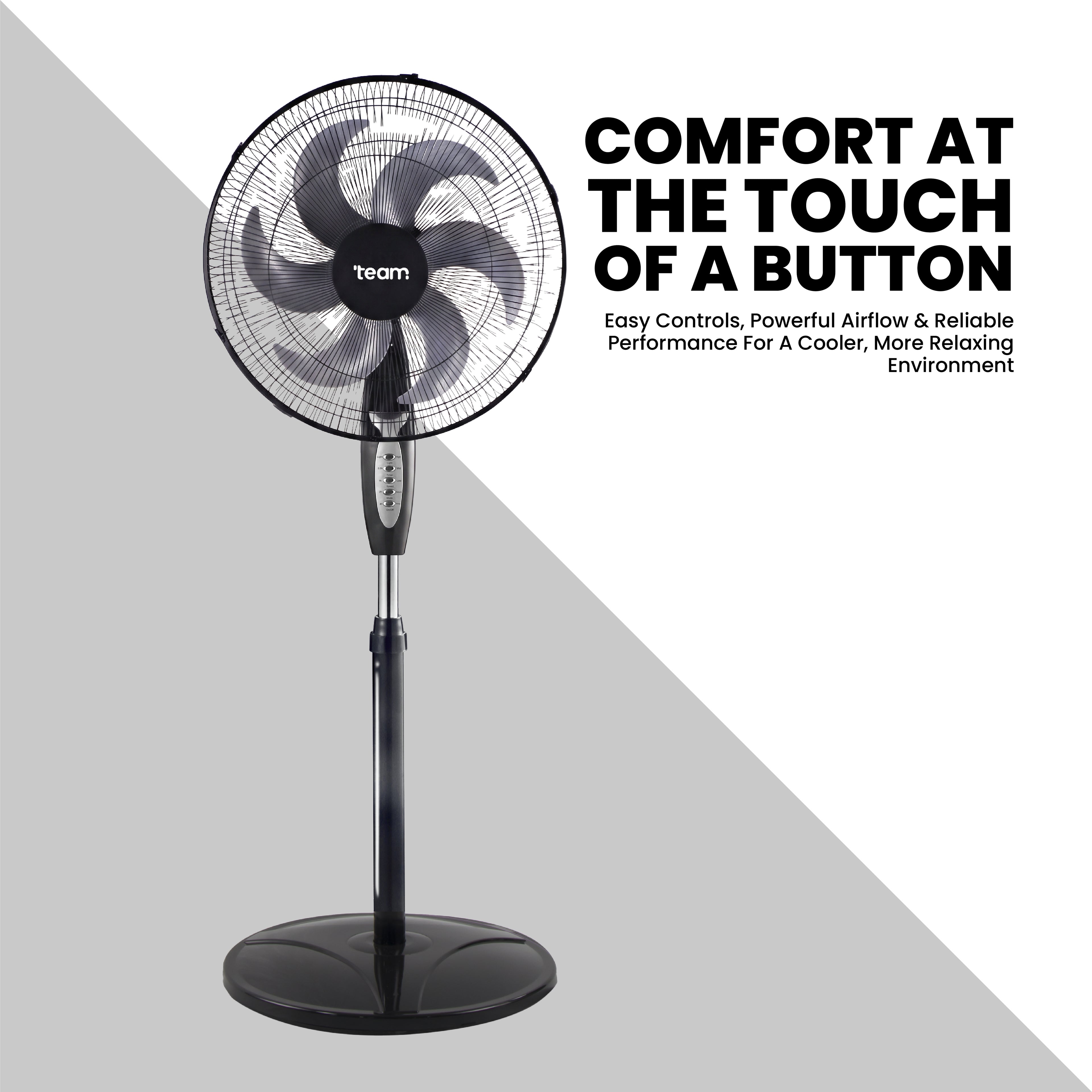 16 Inch Stand Fan with Remote Control | 3 Speed