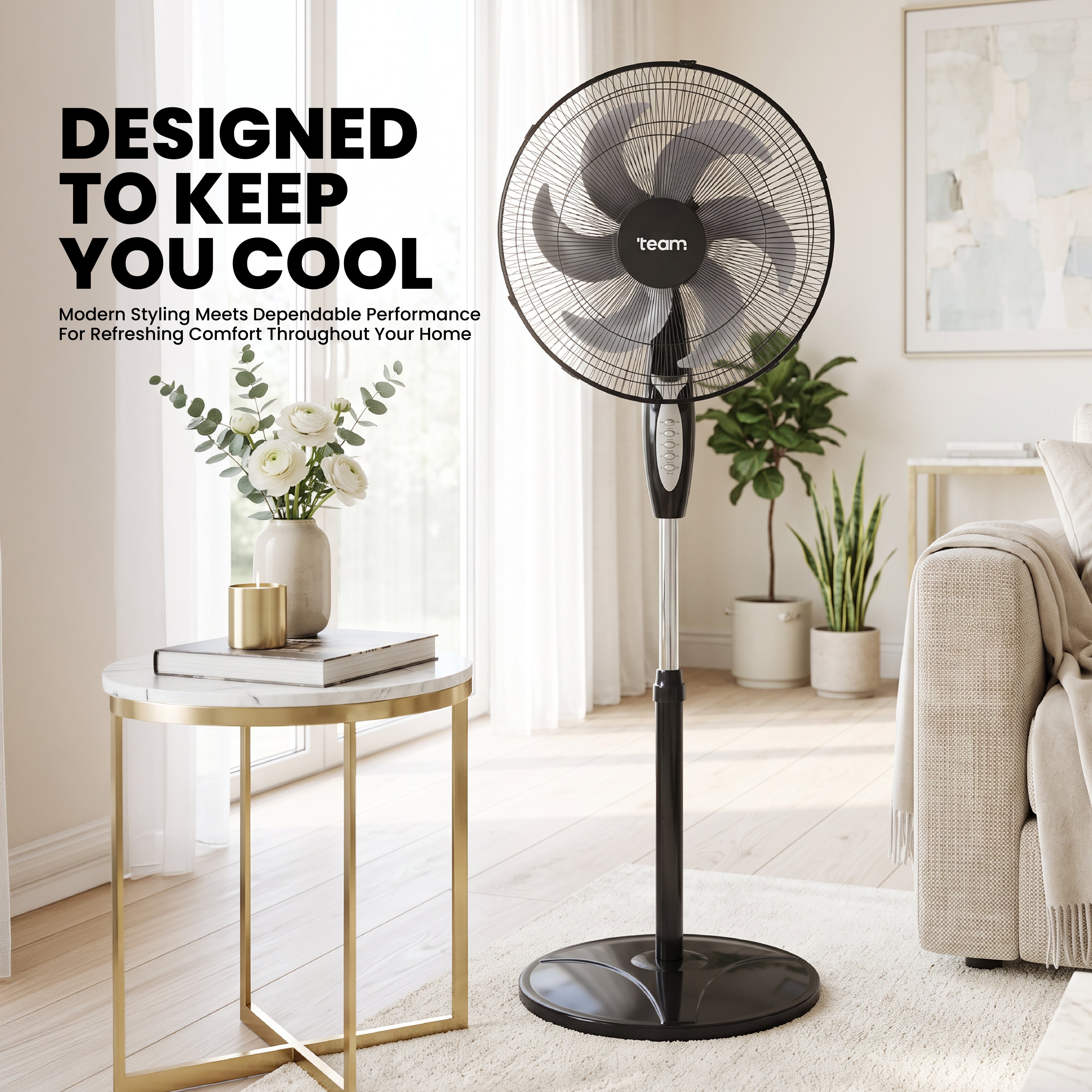 16 Inch Stand Fan with Remote Control | 3 Speed