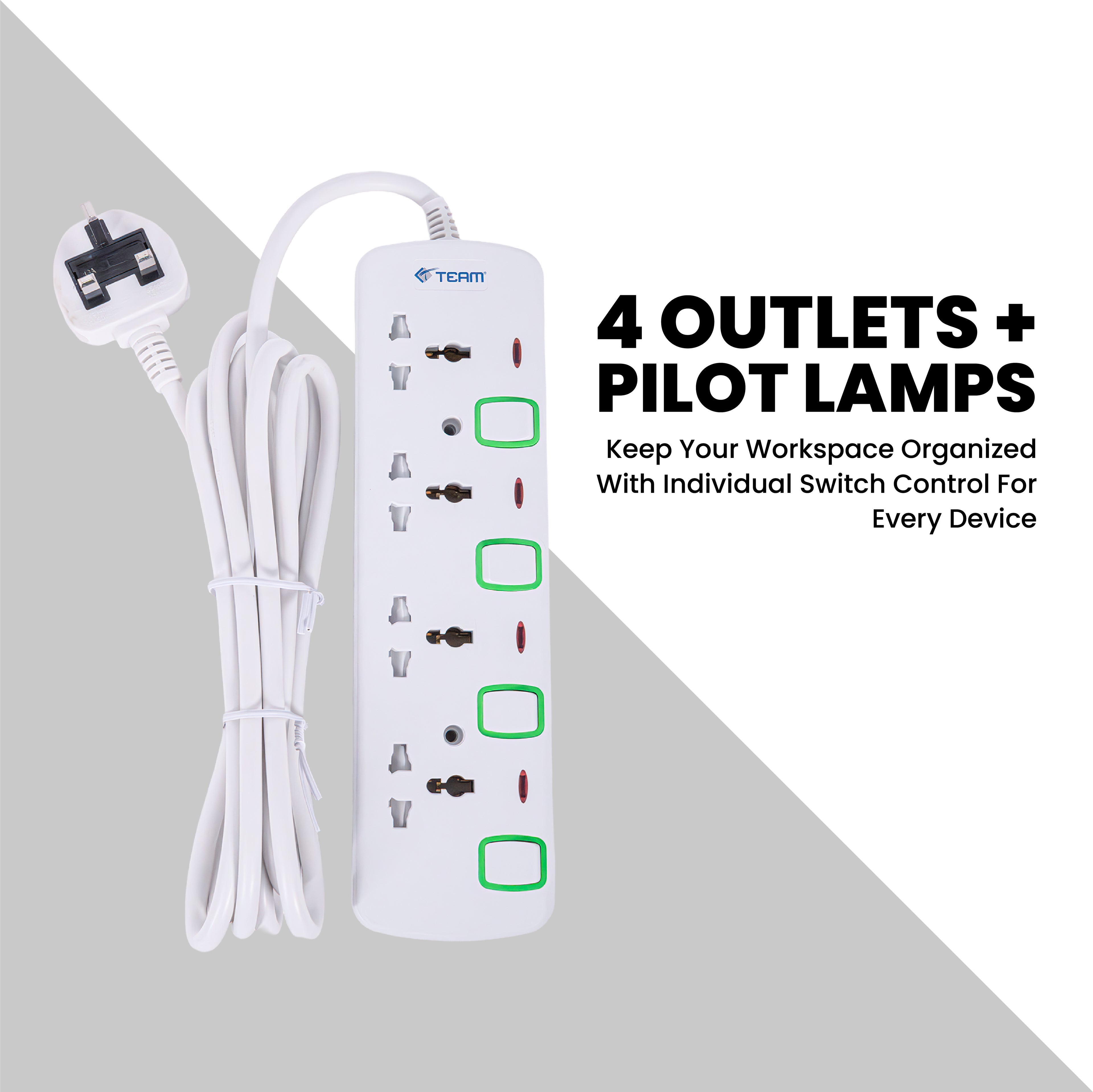 4‑Way Extension Cord 3M