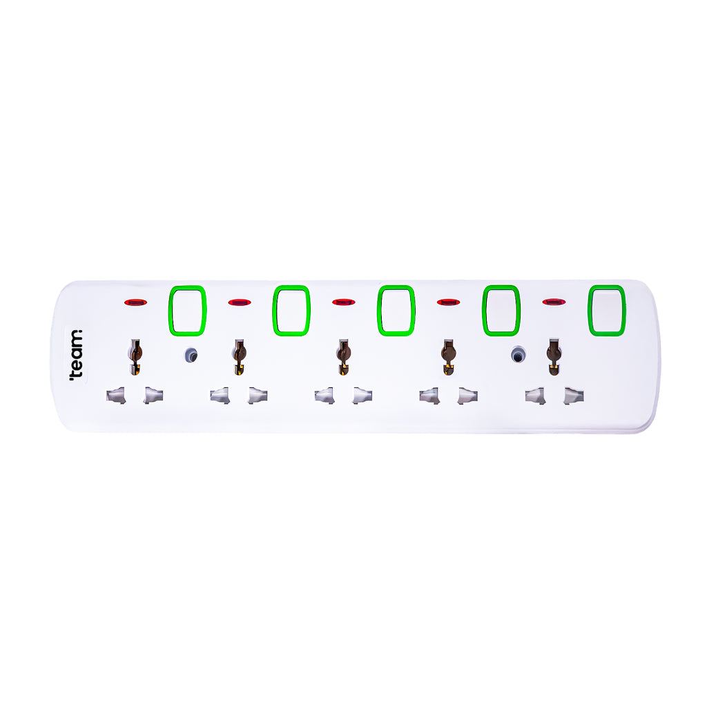 Extension Socket 5M with 5 Universal Outlets & 3 USB Ports