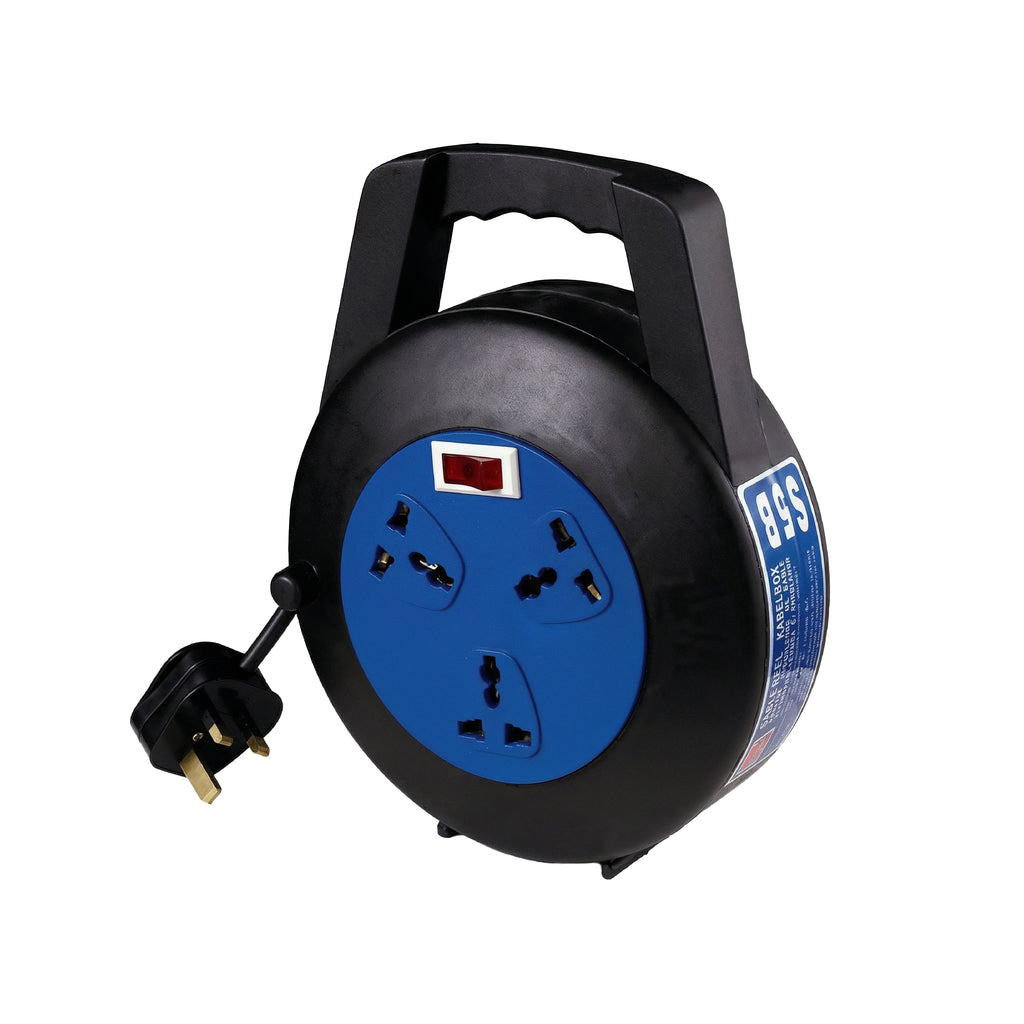 5M Power Extension Reel with 3 Universal Sockets