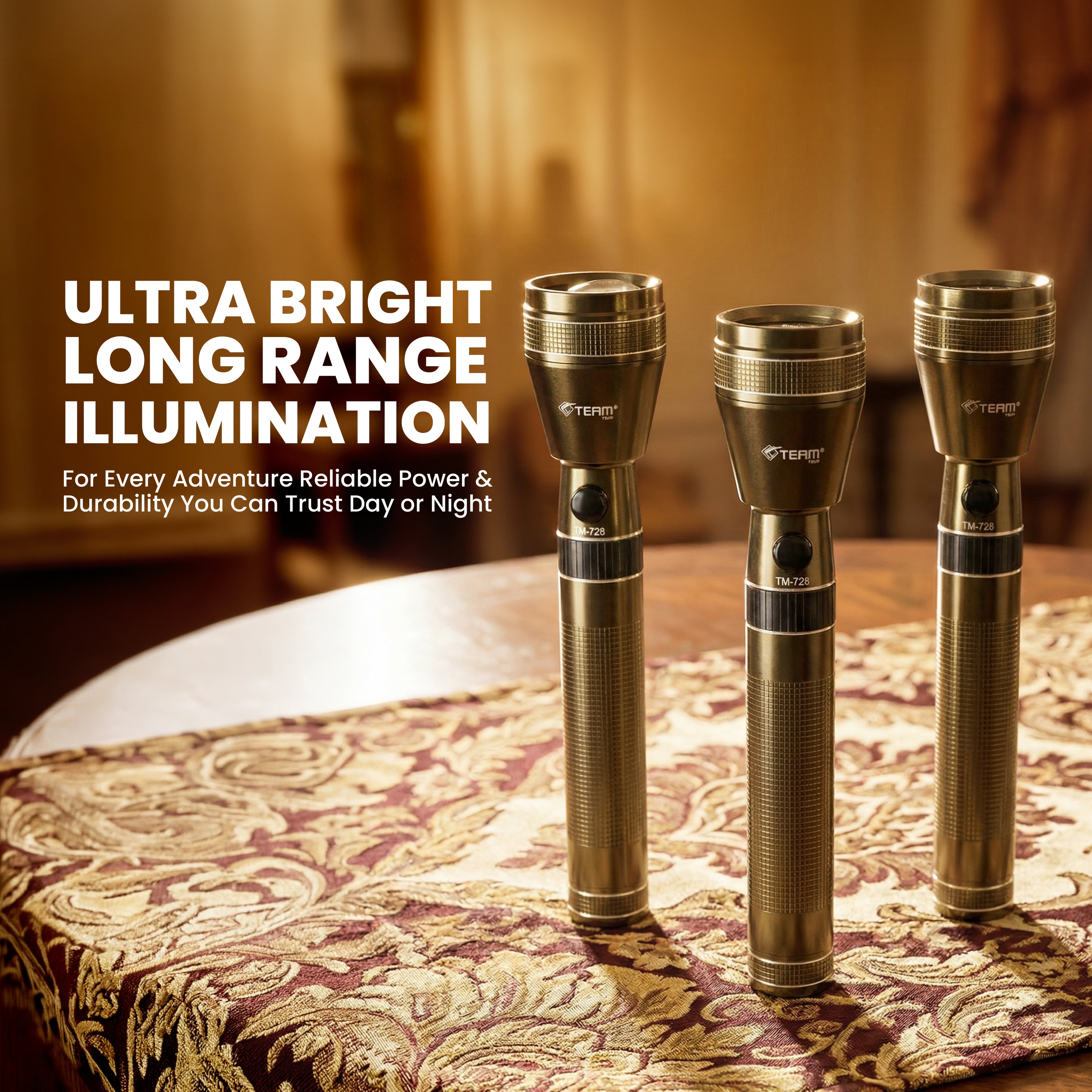 Rechargeable Torch - Gold