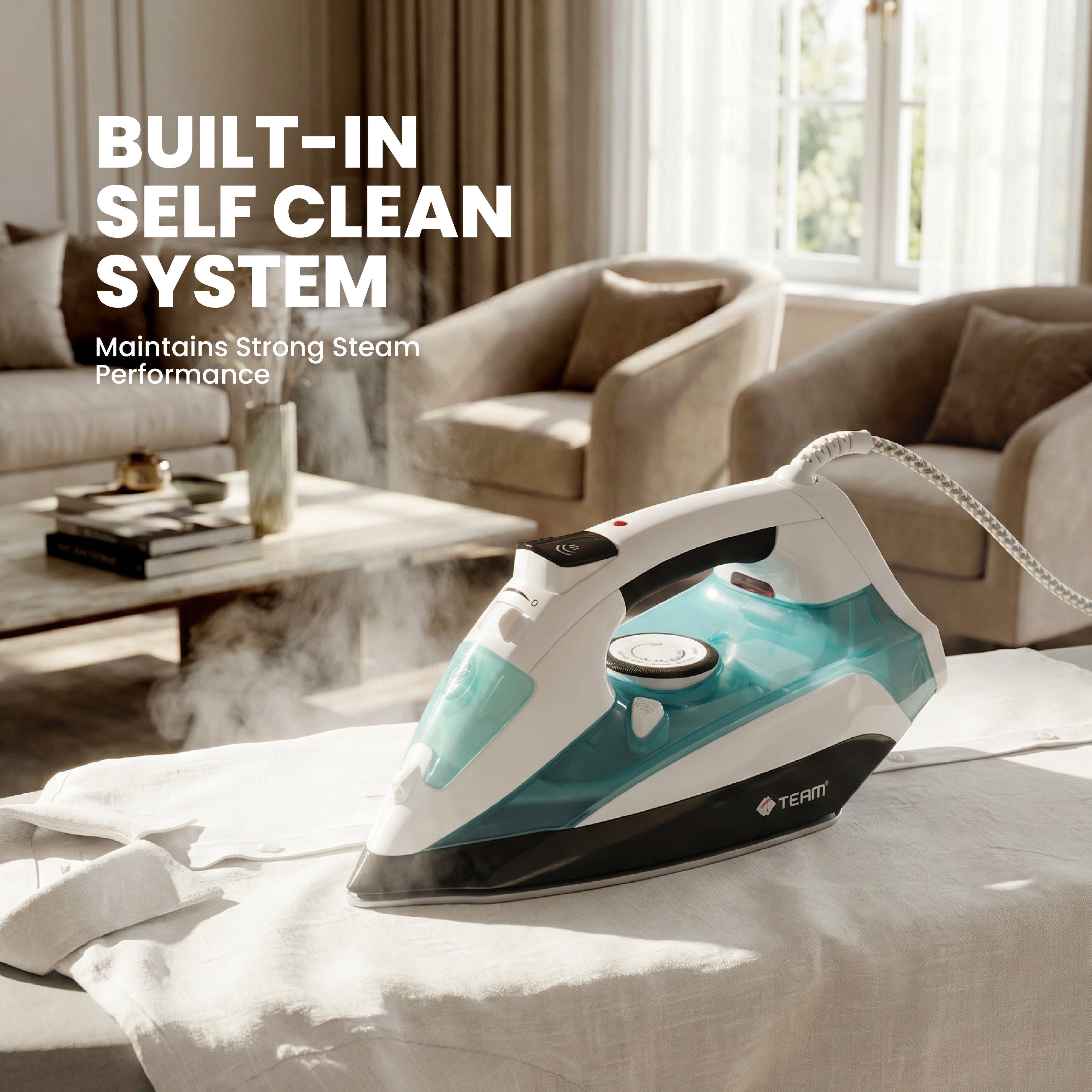 Steam Iron Ceramic Sole Plate
