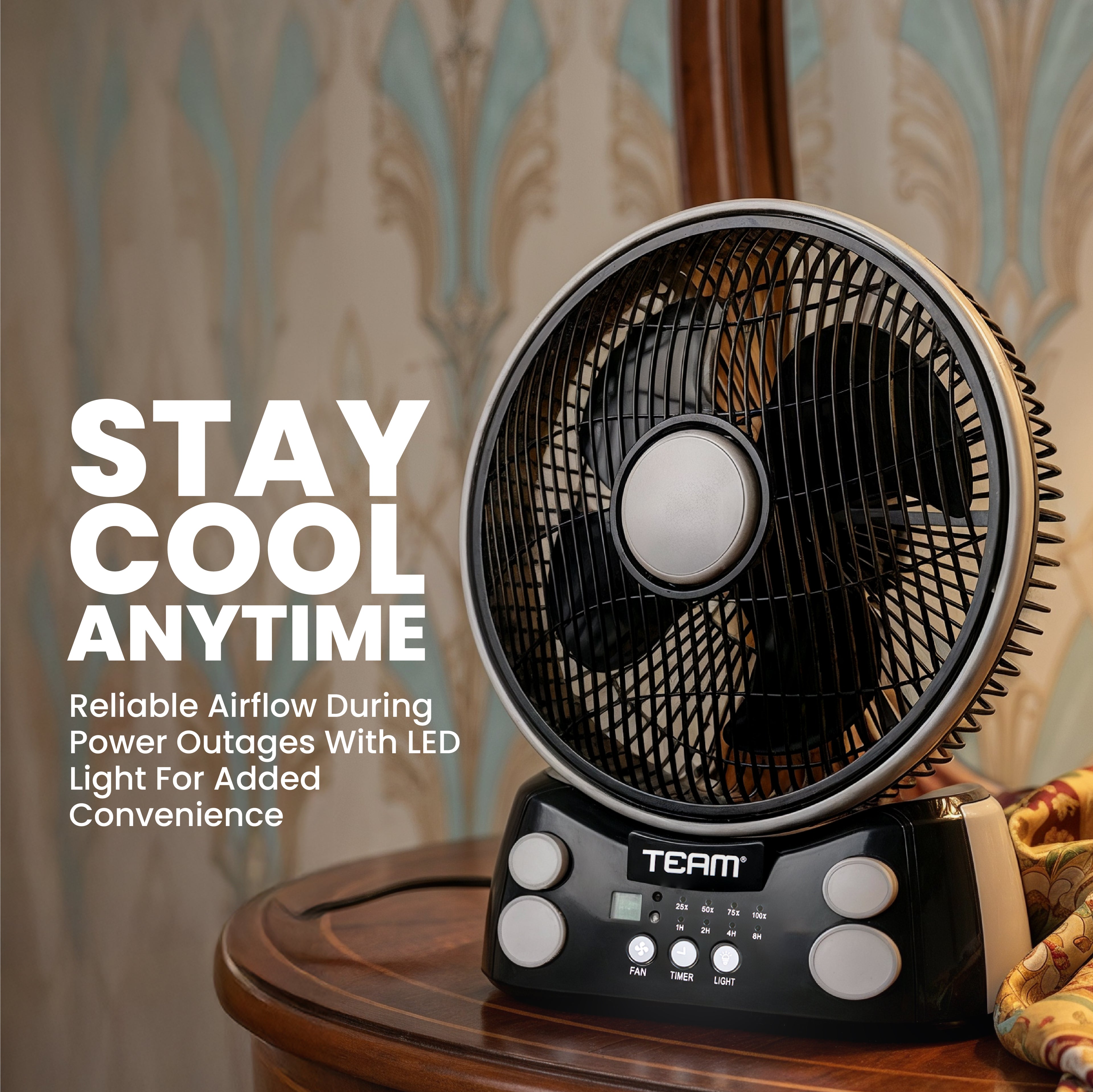 Rechargeable Emergency Fan - 12 Inch