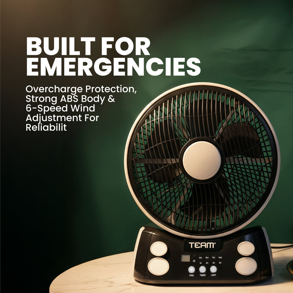 Rechargeable Emergency Fan - 12 Inch